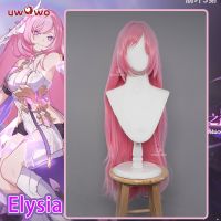 UWOWO Elysia วิกผมคอสเพลย์,เกม Honkai Impact 3, Herrscher De Cabelo Humano, Ego Feminino Cosplay, Resistente Ao Calor