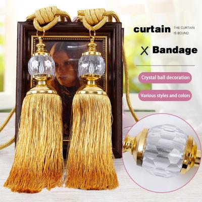 European Style Curtain Tassel Tassel Lace Crystal Ball Living Room Ball Binding Hanging Accessories Curtain Cord Accessories B0M2
