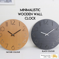 MOONLIGHT- Minimalistic Nordicไม้30ซม.นาฬิกาไม่มีเสียงห้องนั่งเล่นHomeนาฬิกาแขวนผนังHome Décor