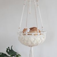 Large Macrame Hammock Cat Window Macrame Cute Pet Cat Beds Cat House Tent Kitten Accessories Small Dog Cats House Puppy Bed Beds