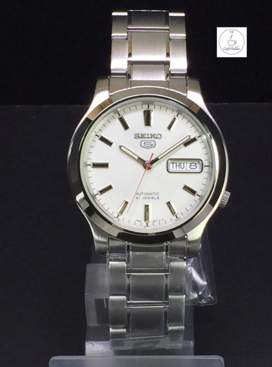 นาฬิกา ไซโก้ ผู้ชาย Seiko 5 รุ่น SNK789K1 Automatic 21 Automatic Mens Watch Stainless หน้าปัทม์สีขาว สายสีเงิน  ของเเท้ 100% CafeNalika