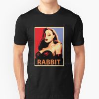 การจัดส่งในประเทศไทยRabbit Paint Poster T Shirt 100% Cotton Rabbit Roger Rabbit Cartoon Girl Beauty Beautiful Sexy Ink Sing Big _34【S-3XL】