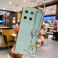 เคสโทรศัพท์แฟชั่น Konsmart พร้อมขาตั้งที่ถือสายรัดข้อมือสำหรับ Realme 11 4G 5G 11 NFC 11 Pro 11 + 5G C51 Realme 10 4G 10 Pro 10 Pro + C53 C55 C33 C30S C35 2023นุ่มใหม่เคสโทรศัพท์ป้องกัน TPU มีในสต็อก