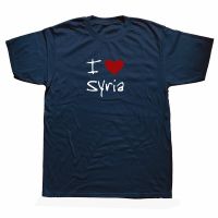 Funny I Love Heart Syria T Shirts Graphic Cotton Streetwear Short Sleeve O-Neck Harajuku  T-shirt Mens Clothing