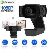 FEBRAIN ความคมชัดสูงโทรพร้อมไมโครโฟน HD 1080P เว็บแคมคอมพิวเตอร์เดสก์ท็อปกล้องเว็บแคม