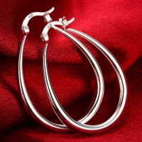 【YP】 925 Sterling 41MM Big Hoop Earrings Fashion Wedding Accessories Jewelry Gifts