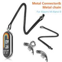 Pendant Necklace for Xiaomi Mi Band 8 Watch Strap Connector with Metal Chain Connector Adapter for Xiaomi Mi Band 8 Chain Buckle Smartwatches