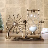 Vintage Creative Rotating Ferris Wheel Wheel Hourglass Ornament Crystal Ball Crafts Gift For Home Bedroom Office Desktop Decor