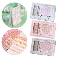 Scrapbooking Stationery DIY Decorative Materials Hand Account Sticker Note Pads Washi Tape Gift Box Set Lattice Pattern Label Maker Tape