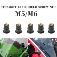 10Pcs M5M6กระจกรถจักรยานยนต์กระจก Well Nut Windscreen Kit Fastener สกรู Fairing Universal Bolts สกรู Mounting