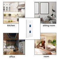 Ethernet Wall Plate with Low Voltage Mounting Bracket,Single Gang 2 Port Cat6 Keystone Ethernet Cable Wall Outlet