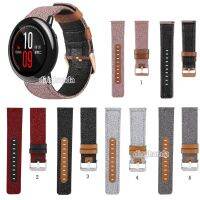 Canvas Fabric Straps Genuine Leather for Huami Amazfit Pace 【BYUE】