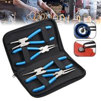 4pcs Retaining Clip Circlip Pliers Set Internal External Snap Ring Bent Straight Pliers Multifunctional Crimp Tool 7 175mm