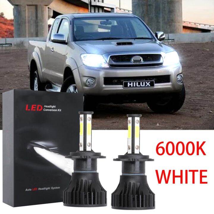 new-ชุดหลอดไฟหน้าฮาโลเจน-led-6000k-2013-2012-6000k-แบบเปลี่ยน-สําหรับ-toyota-hilux-vigo-kun25-2003-2015