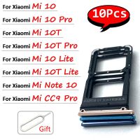 10Pcs，Original Replacement For Suitable For Xiaomi Mi 10 10T Pro Lite Mi Note 10 / CC9 Pro SIM Card Slot Tray Chip Holder Repair Part + Pin