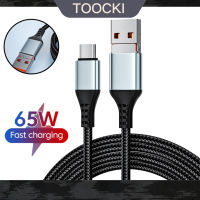 Toocki 2 In 1 USB ชนิด C ชาร์จเร็ว65W 6A USB C ถึง USB C สายเคเบิ้ลสำหรับ Samsung Huawei Xiaomi POCO USB สายสำหรับ iPhone สายวันที่