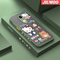 เคส JIUMOO สำหรับ Xiaomi Redmi Note 3 Note 3 Pro Note 2เคสการ์ตูนน่ารักลายเฮลโลคิตตี้บางขอบสี่เหลี่ยมด้านข้างดีไซน์ใหม่กันกระแทกมีน้ำค้างแข็งโปร่งใสแข็งเคสมือถือปลอกซิลิโคนคลุมทั้งหมดเคสป้องกันกล้องแบบอ่อน