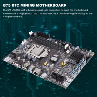 B75 ETH Mining Motherboard+CPU+DDR3 4GB 1600Mhz RAM+Switch Cable+SATA Cable 8XPCIE to USB DDR3 B75 BTC Miner Motherboard