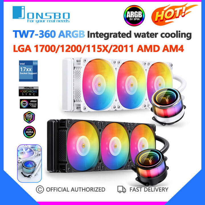 Jonsbo TW7360 ARGB Integral Watercooled CPU Cooler Computer 120mm Fan