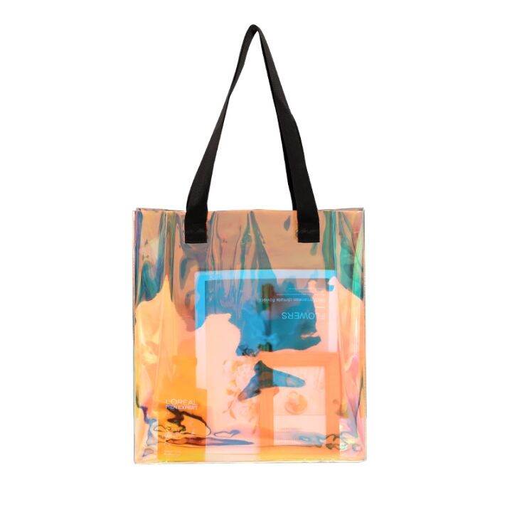 colorful-laser-handbag-custom-pattern-pvc-transparent-laser-bag-jelly-bag-fashion-shoulder-trend-shopping-bag-may