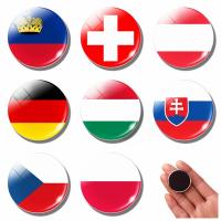 ▦□♨ Central Europe Flag Czech Poland Republic Hungary Germany Austria Switzerland 30MM Fridge Magnet Magnetic Refrigerator Stickers