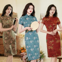 สไตล์จีนแบบดั้งเดิมชุดราตรี2023ฤดูร้อน cheongsam แฟชั่นสาว qipao ชุด PLUS ขนาดเสื้อผ้าสำหรับผู้หญิง