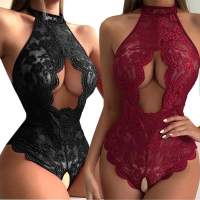 Bodysuit Erotic See-Through Strap Cutout Lace Sexy Lingerie Halter Teddy Babydoll Sexy One-Piece Bodysuit New Hot 39;s Women