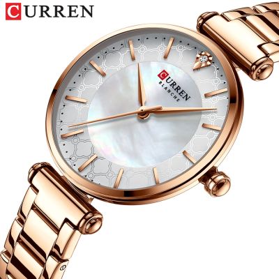 Watches Women CURREN Top Brand Fashion Thin Quartz Wristwatch with Charming Stainless Steel Bracelet часы женские наручные