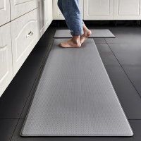 PVC Washable Kitchen Mat Gray Vinyl Non-slip Car Waterproof Oilproof Long Rug For Floor Balcony laundry Room Entrance Doormat