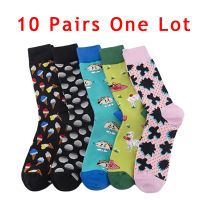 10 Pairs Fashion Icecream Socks Men Women Sheep Hedgehog Circle Cotton Crew Dress