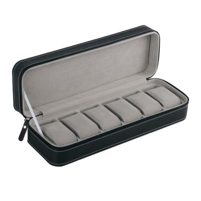 6 Slot Watch Box Portable Travel Zipper Case Collector Storage Jewelry Storage Box