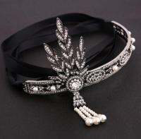 Great Gatsby สร้อยข้อมือมุกแก้วแบบเดียวกันการค้าต่างประเทศ ขายร้อน rhinestone แหวนชิ้นเดียวเครื่องประดับมือ hot