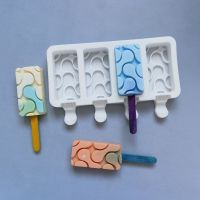 【DY】3D DIY Silicone Ice Cream Mold Handmade Eco-Friendly Popsicle Mould Mousse Dessert Freezer Juice Ice Cube Tray Barrel Maker tool