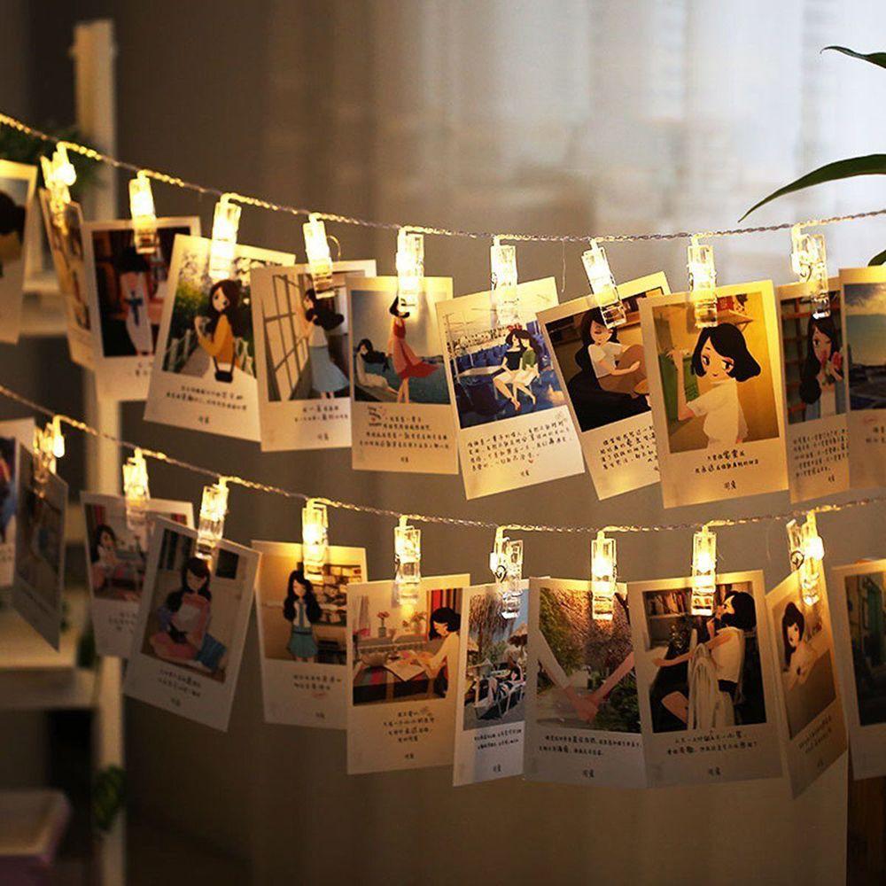 Painting Frame USB/Battery Picture Album LED Photo Clips String Lights Cards 