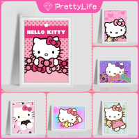 PL Hello Kitty 5D งานปักครอสติชเพชรชุดระบายสีผู้ใหญ่เย็บปักถักร้อยทำได้ด้วยตัวเองศิลปะของตกแต่งผนังบ้าน30X40/40X30cm