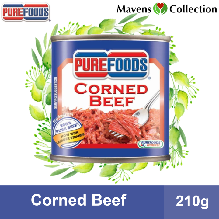 PureFoods 210g Corned Beef 100 Pure Beef Easy Open Can by MAVENS COLLECTION Lazada PH
