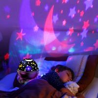 Star Projector Lamp Children Bedroom LED Night Light Baby Lamp Decor Rotating Starry Nursery Moon Galaxy Projector Table Lamp Night Lights