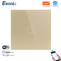 【✆HOT】 SFT MALL EsooLi สวิตช์ไฟระบบสัมผัสควบคุมไร้สายสำหรับ Google Home,สวิทช์ไฟแบบสัมผัสติดผนัง WiFi สำหรับสมาร์ทไลฟ์1/2/3แก๊ง Tuya.