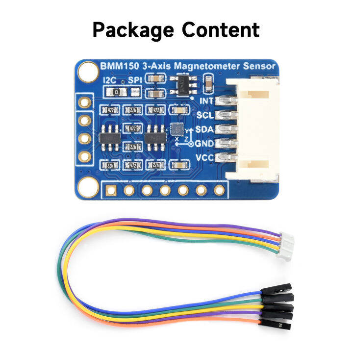 เซ็นเซอร์-magnetometer-3แกน-bmm150-เซ็นเซอร์เข็มทิศดิจิตอล-การวัดสนามแม่เหล็ก-รองรับ-raspberry-piarduino-esp32