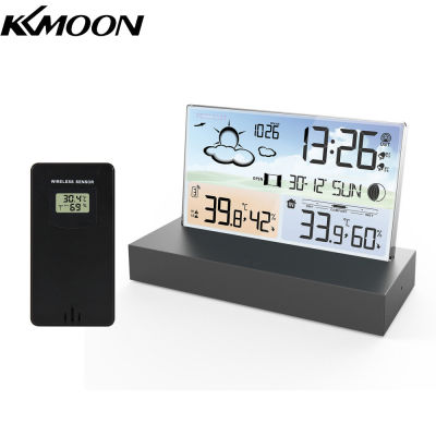 KKmoon นาฬิกาปลุกบอกอุณหภูมิดิจิตอลพยากรณ์อากาศอิเล็กทรอนิกส์นาฬิกาโต๊ะคอมพิวเตอร์ AA แบตเตอรี่ห้องรับแขกห้องนอน