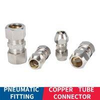 Pneumatic fittings  Copper nickel plating  Copper tube joint Tubing  Aluminum tube  Straight through  6mm8mm10mm12mm Pipe Fittings Accessories