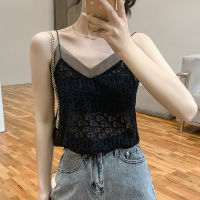 Fashion Chiffon Tops Women Sexy Lace Sleeveless Halter Basic Cami Summer Elegant Chic Female Camisole tops women y2k