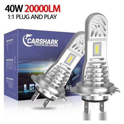 Carshark ไฟหน้าหลอดไฟ LED H7 20,000 LM,ไฟรถยนต์ฮาโลเจนสว่างพิเศษไม่จำเป็นต้องใช้อะแดปเตอร์ L02 L05 L06โคมไฟอัตโนมัติลำแสงต่ำ