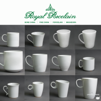 แก้วน้ำ แก้วมัค แก้วกาแฟ สีขาว พอร์ซเลน พรีเมี่ยม คุณภาพ เกรดโรงแรม Royal Porcelain