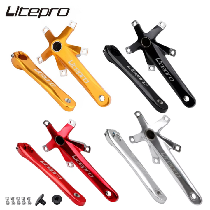 Litepro Folding Bicycle Hollow One Integrally Crank Set Aluminum Alloy Screws Nails Set Mm