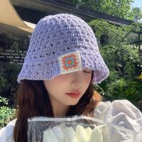 【YD】 Ins Knitted Hollow Hats 2023 Fashion Label Breathable Pullover Cap