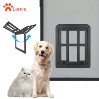 Enter Freely Pet Plaid Door For Screen Window Door Hole With Automatic Closure Lockable Magnetic for Sliding Screen Dog Cat Door