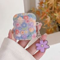 Fresh flowers floral pendant wavy silicone soft wireless bluetooth earphone case for apple airpod pro 2 2nd 1 3 colorful cover Wireless Earbud Cases