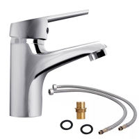 Bathroom Basin Faucet Chrome Single Handle Kitchen Tap Faucet Mixer Hot and Cold Water Hose Chrome Bathroom Accessory