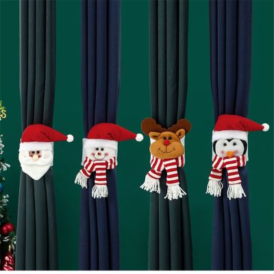 New Creative Christmas Curtain Buckle Santa Claus Snowman Elk Curtain Buckle Curtain Buckle Christmas Home Party Decor Ornament